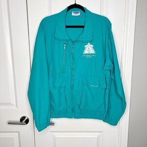 Vintage Walt Disney World Dolphin Resort Jacket Windbreaker Size M Blue Green